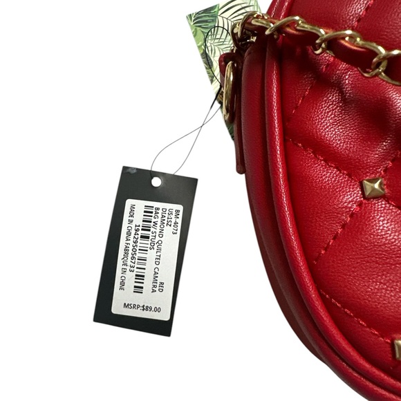 Red Quilted Crossbody Bag - Picture 7 of 7